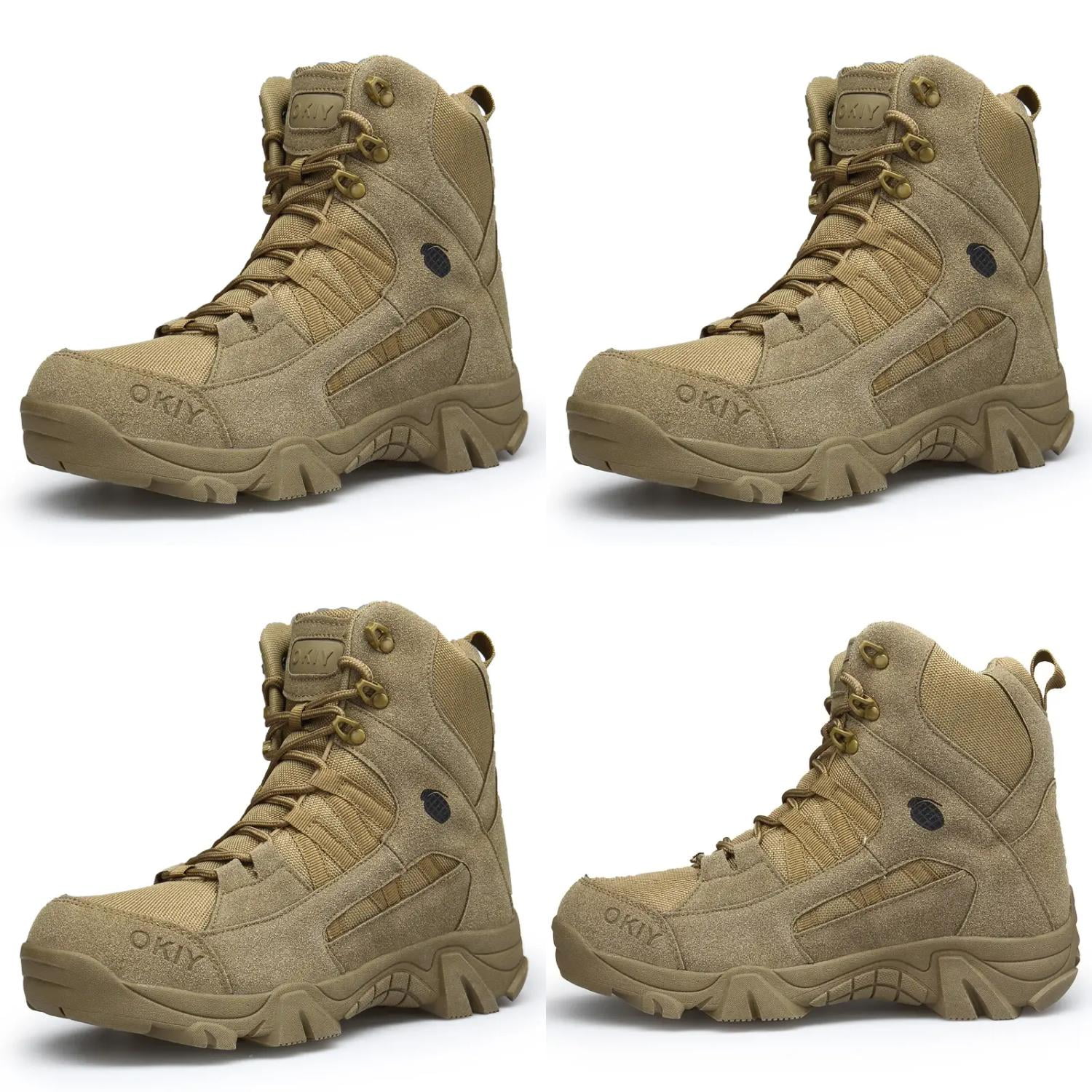 XGZHPJZ Men s Military Tactical Combat Boots Suede Wear resistant Non Slip Boots Outdoor Shoes For Hiking Climbing Hunting Trekking Walmart