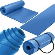 XGear Fitness FIT-XGNBR-MAT1-BLU Thick Travel Yoga Mat with Carrying Strap, Blue