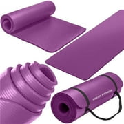 XGear Fitness FIT-XGNBR-MAT1-PUR Thick Travel Yoga Mat with Carrying Strap, Purple