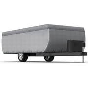 XGear Outdoors 6 Layers Pop Up Folding Camper Cover RV Cover Trailer Camper Fits 14' - 16', Grey
