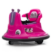 XGeek 12V Snail-Shaped Kids Electric Bumper Car , Ride On Car with LED Lights, Remote Control ,Music, 360 Degree Rotate(Fuchsia)