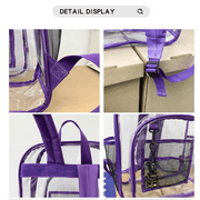 XGeek Clear Transparent Backpack PVC School Backpack/Outdoor Backpack with Black Trim, Large Capacity Student Schoolbag, Couple Travel Bag