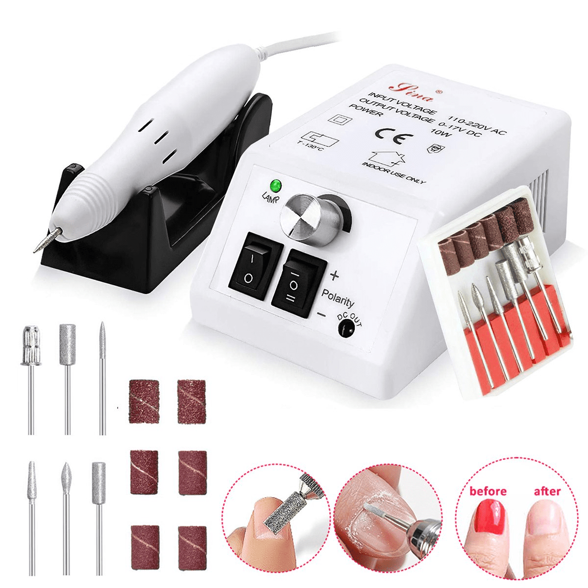 Buy Cordless Nail Drill for Acrylic Nails,Belle Wireless Electric Efile Nail  Machine Kit with Bits and Sanding Bands,Portable Rechargeable Nail Machine  File for Manicure Pedicure Online at Low Prices in India -