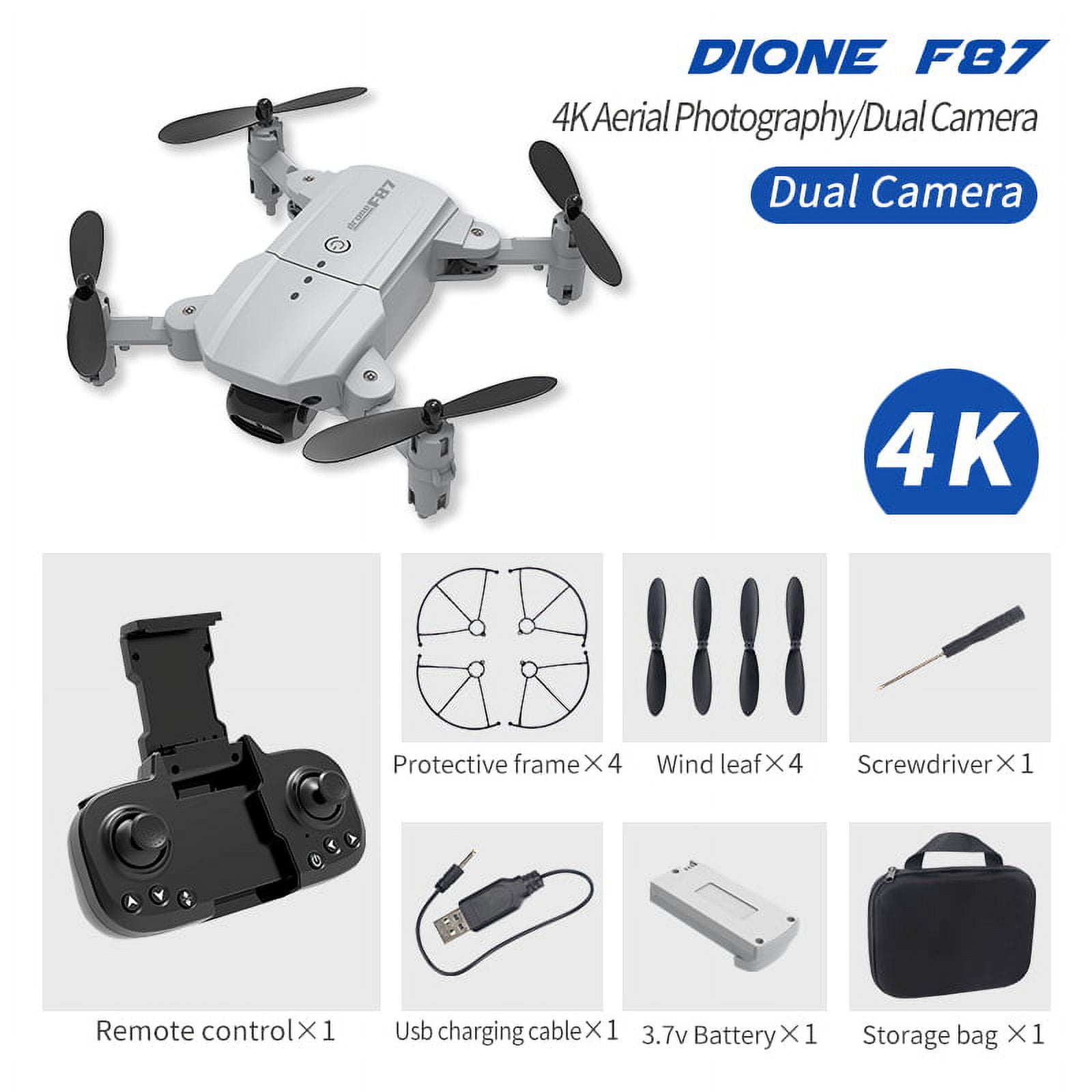 D96 Drone with 4K HD Dual Camera for Adults and Beginners Foldable Drone  Follow Me Mode 3 Batteries 36mins Flight Time, Black 