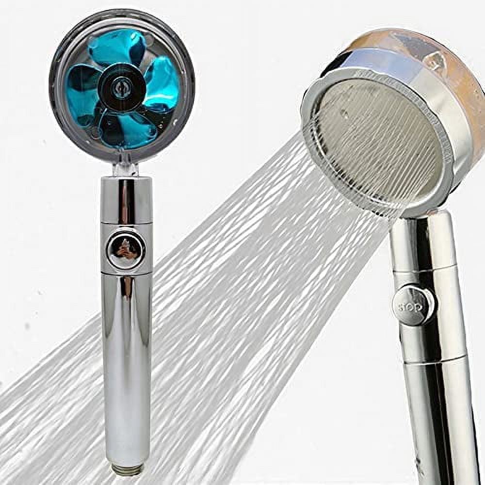 XGeek Propeller Driven Handheld Shower Head High Pressure - 360 Degrees  Rotating Water Saving Shower Head Premium Turbocharged Kit Excellent  Replacement for Bath Showerhead 