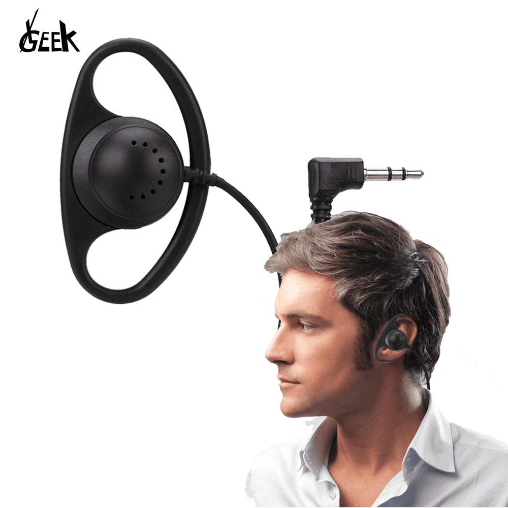 XGeek Single Side Earphone D Shape Earpiece Headset Listen Only 3.5mm Hook Earbud simultaneous Interpretation Headphone Tour Guide 3.5 Translation