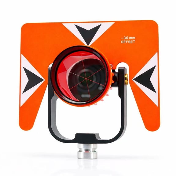 XGeology All-Metal Single Tilt Prism Set Fits All 0/-30mm Offset Total Stations Surveying With Case Soft Bag