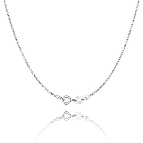 XH 925 Sterling Silver Chain Necklace Chain for Women 1.1mm Cable Chains Necklace Upgraded Spring-Ring Clasp - Thin & Sturdy Women's Chains Necklaces 14 16 18 20 22 24 Inch