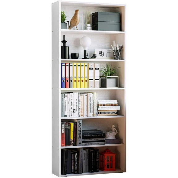 XH Bookshelves and Bookcases Floor Standing 6 Tiers Display Storage Shelves 70 in Tall Bookcase Home Decor Furniture for Home Office, Living Room, Bed Room