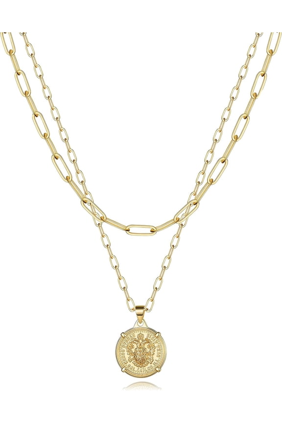 Dainty Gold Choker Necklaces for Women - 14K Gold Plated Handmade Medallion Snake Link Chain Cross Star Moon Adjustable Simple Choker Necklaces for Women Jewelry