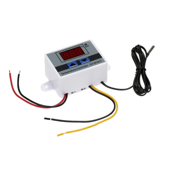 XH-W3001 Intelligent Digital Microcomputer Temperature Controller with LED-Display Mini Thermostat Switch Heating/Cooling Temperature Control Switch with Water-resistant Sensor Probe