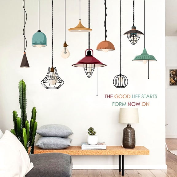 XH9308 Chandelier World Wall Decal for Living Room, Study, Bedroom, Classroom Decor - Removable, Waterproof, No Residue, Wall-Safe