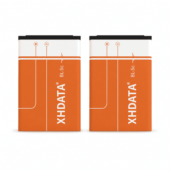 XHDATA BL-5C Rechargeable Lithium-Ion Battery, 3.7V, 1500mAh, 2 Pack