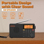 XHDATA d-109wb FM/MW/LW/SW/NOAA Global Band Emergency Radio with Bluetooth MP3 Music player,TF card, LCD Backlight,SOS