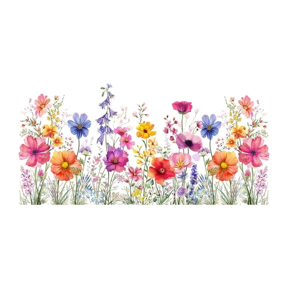 XHKUYI 3PCS Spring Summer Flowers Window Clings 11 7.8 inch, Double Sided Static Anti-Collision Glass Floral Windows Decals Decor, for Living Room Bedroom Kitchen Bathroom Home Decor