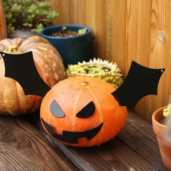 XHKUYI 5 PCS Halloween Pumpkin Bat Inserts, Handmade Metal Bat Parts, Reusable Halloween Pumpkin Decor, Spooky Craft Set for Fall Party, Porch Display, Seasonal Yard