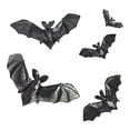 thumbnail image 1 of XHKUYI 5PCS Halloween Glow in Dark Bat Decorations, Realistic Hanging Bats Ornaments, Spooky 3D Bats Props for Indoor Outdoor Party, Yard, Haunted House, 1 of 9