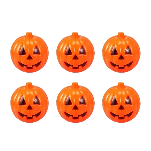 XHKUYI 6 PCS Halloween Pumpkin Easter Egg Shells for Gift Filling 2.44 inch, Hollow Plastic Egg Containers, Reusable Pumpkin Shape Decorative Containers for Halloween Party Favors, Candy Treats
