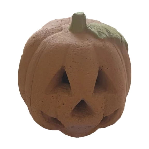 XHKUYI Burning Pumpkin Decoration 7 Inch, Halloween Fire Pumpkin Prop for Fireplace Mantel Haunted House Display, Spooky Jack O Lantern Tabletop Halloween Party Decor