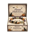 thumbnail image 1 of XHKUYI Halloween Black Cat Pumpkin Beaded Bracelet, Stretchable Adjustable Bead Bracelet with Witch Hat Charm, Spooky Season Jewelry for Women Kids, Fall Jewelry Gift, 1 of 6