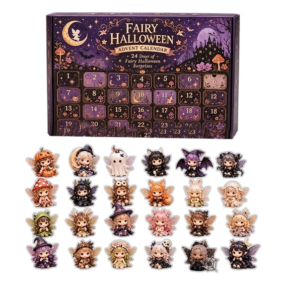 XHKUYI Halloween Fairy Advent Calendar 2026, Enchanted Drawer Countdown Calendar with 24 Mini Fairy Figures, Spooky Halloween Surprises Gift for Girls, Teens & Collectors