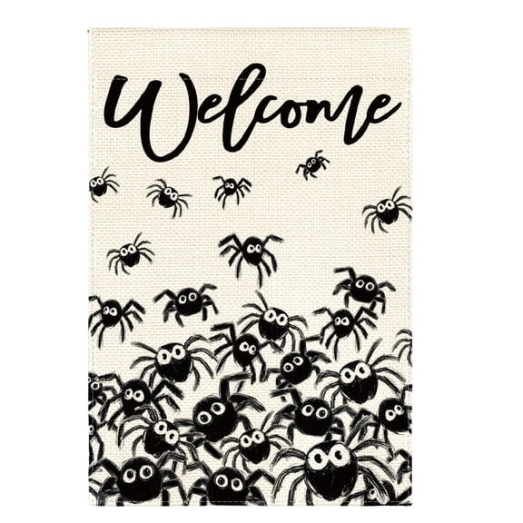 XHKUYI Halloween Garden Flag 18 × 11.8 inch, Spooky Bat Double Sided Weatherproof Patio Flags, Halloween Party Welcome Holiday Courtyard Haunted House Decoration Flag