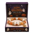 thumbnail image 1 of XHKUYI Halloween Ghost Pumpkin Beaded Bracelet 6.3 inch, Orange & White Stretchable Adjustable Bead Bracelet with Pumpkin Charm, Spooky Season Jewelry Gift for Women Kids, 1 of 7