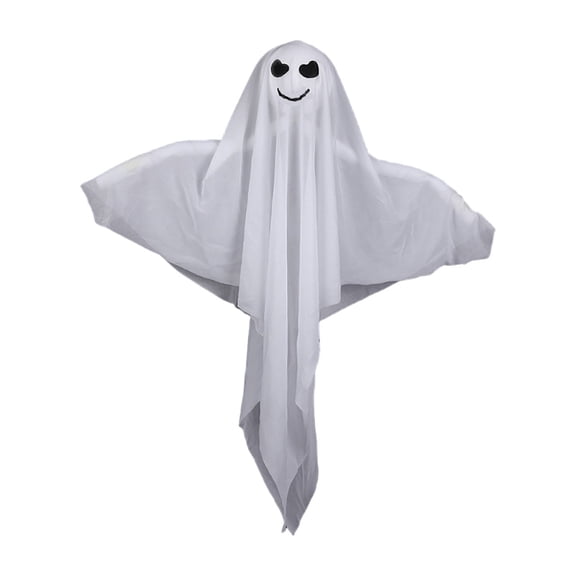 XHKUYI Halloween Hanging Ghost Decorations 27.5 inches, Flying White Ghost Ornament with Cute Spooky Face, Specter Prop for Window, Tree, Haunted House, Halloween Party Spooky Decor