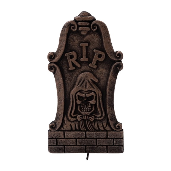 XHKUYI Halloween Scary Tombstones Decorations 14 inches, Spooky Weathered Stone Gravestone Signs, Spooky Cemetery Prop for Halloween Front Lawn, Haunted House, Trick Or Treat Party