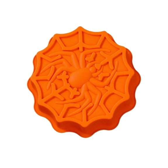 XHKUYI Halloween Spider Web Cake Pan Silicone Mold 8.66 inches, Large Spider Shaped Food Grade Silicone Baking Mold, for Cake, Brownie, Cheesecake, Jello, Halloween Party Baking Decor Supplies