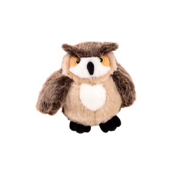 XHKUYI Owl Plush Toy 9.8 inch, Soft Owl Stuffed Animal, Realistic Fluffy Brown Owl Stuffed Doll, Home Shelf Decor & Holiday Birthday Gift for Kids and Owl Lovers