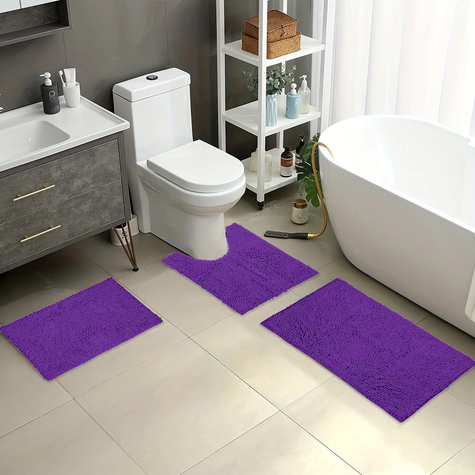 XHLQCBL Bath Mats Floor Mat Bathroom Non-slip Mat Three Sets Of Water ...