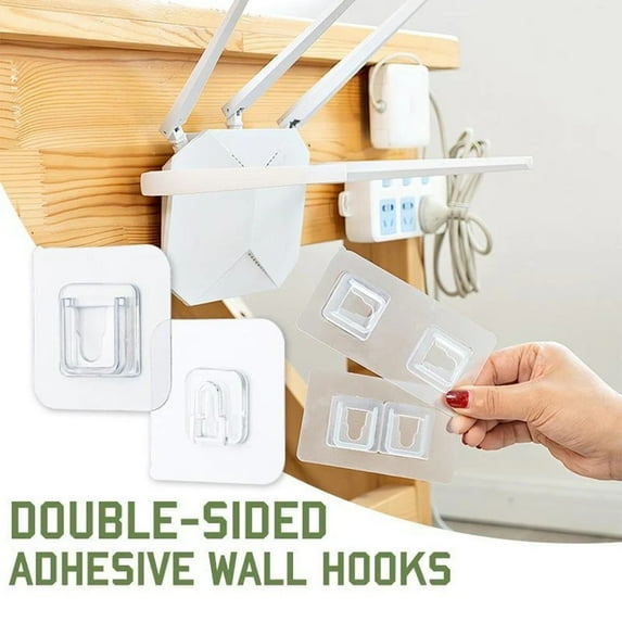 XHLQCBL Room Decor, Double-sided Adhesive Wall Hooks Storage Tools Wall Mounted Hooks for Kitchen Hooks for Hanging, Abs Siding Hooks, for Bar