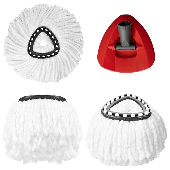 XHMAXE 3 Pcs Mop Head Replacement with 1 Mop Replacement Base, Fit for Easywring Mop