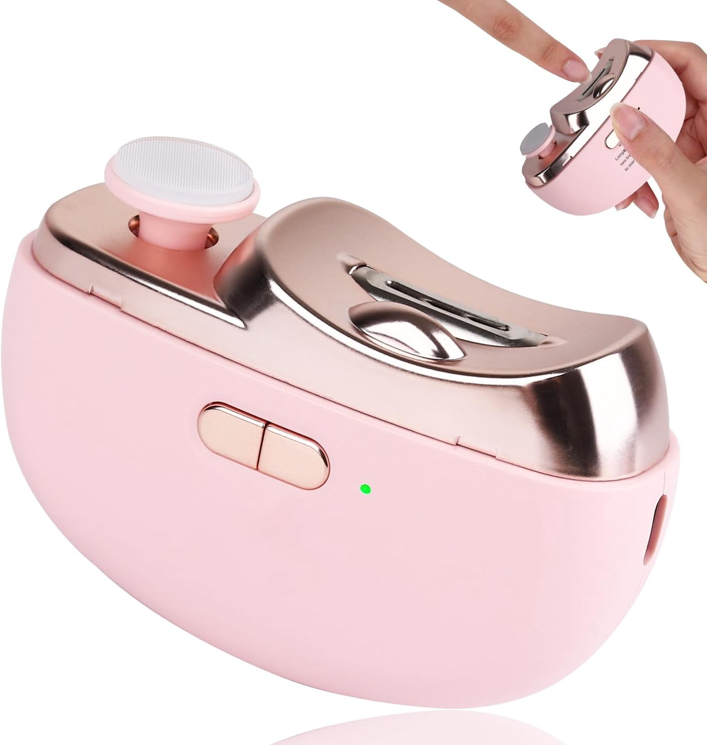 XHSGX 2-in-1 Electric Nail Clipper and Polisher, with LED Light, Anti-Pinch Safety Feature, Polishing and Grinding Functions, USB Charging, Multi-functional manicure tool for home and salon use