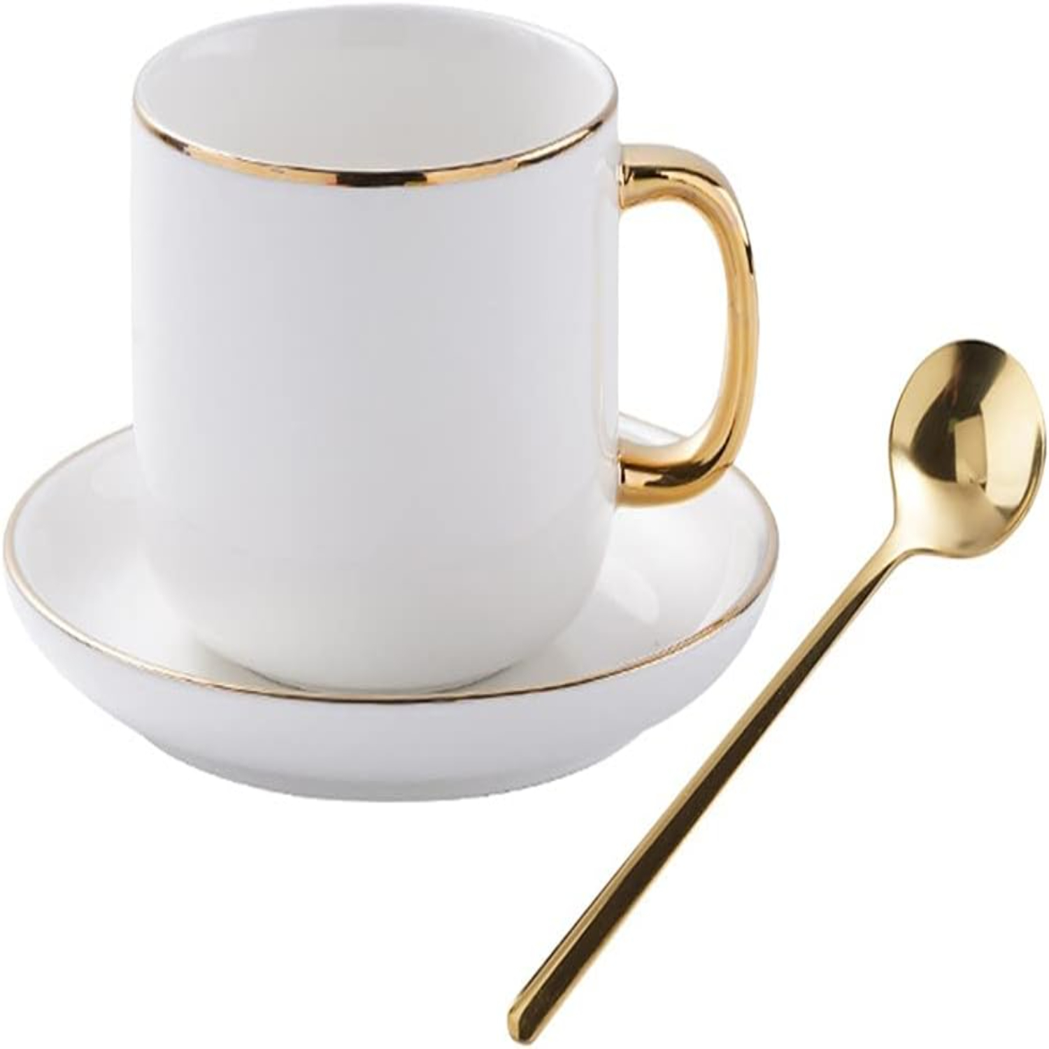 XHUNGLE Classy and Elegant Ceramic Tea Cup with Lid Beautiful 8 Ounce