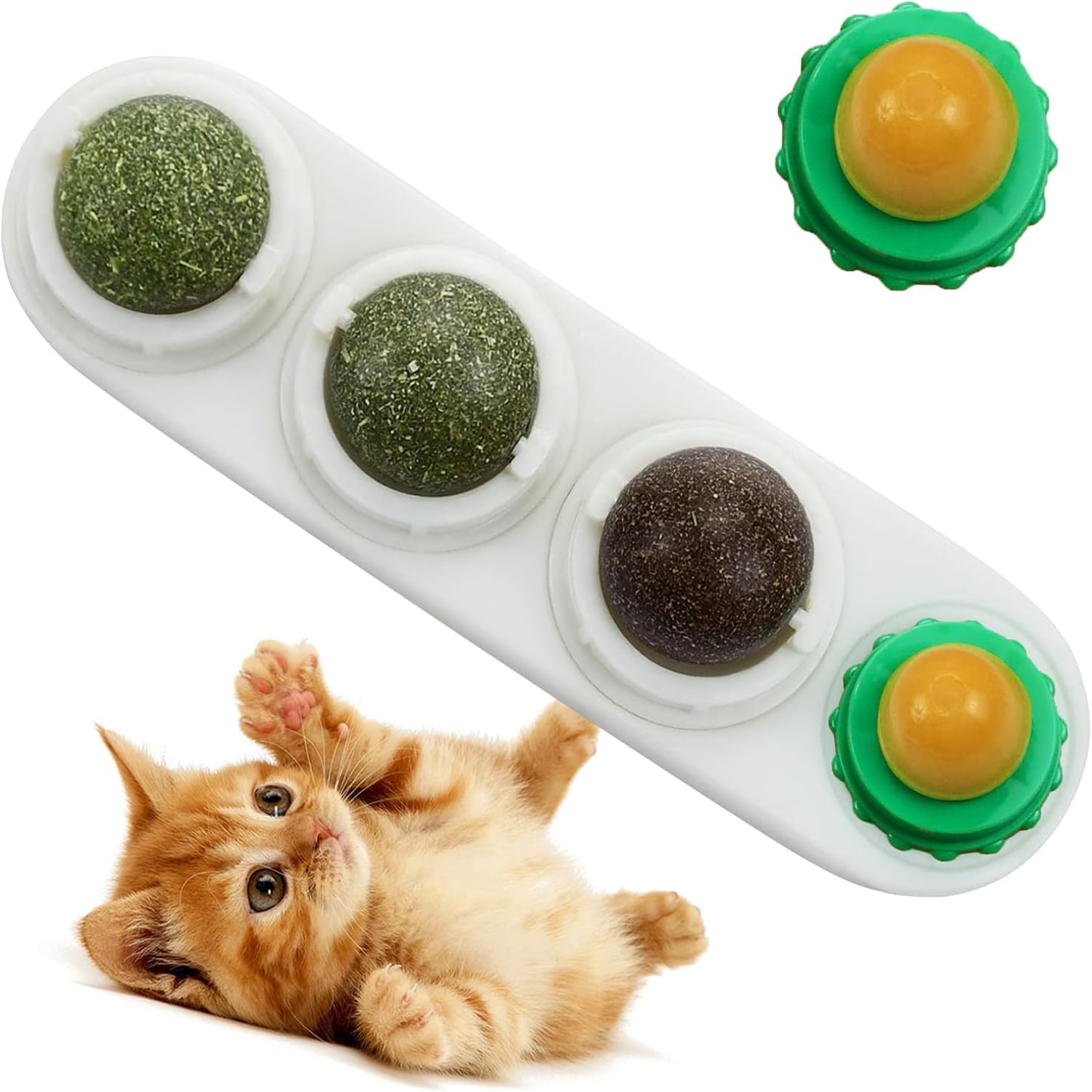XHUNGLE Fun and Engaging Rotatable Interactive Catnip Wall Ball Toys