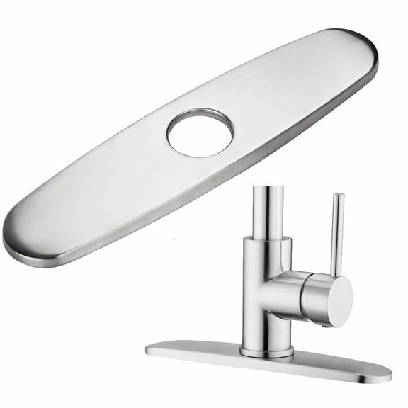XHWshop 10inch Faucet Plate Hole Cover Deck Plate Tap Cover Kitchen Faucet Accessories Stainless Steel Hardware For Most Single Hole