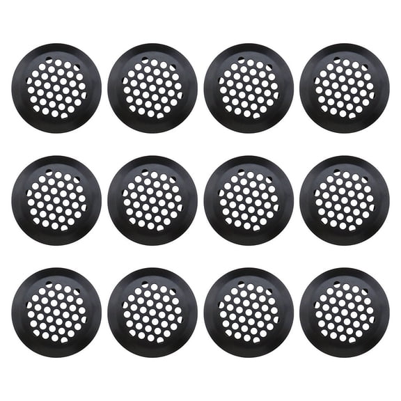 XHWshop 12pcs Round Ventilation Grilles 35mm Air Vent Louver Hole Soffit Mesh Vents Stainless Steel Home Hardware Accessories