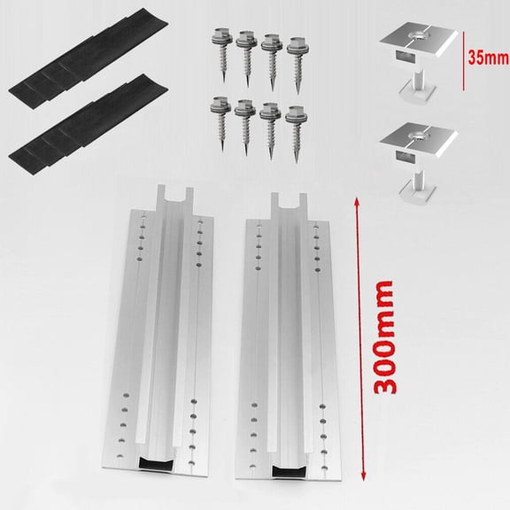 XHWshop 2/4 Sets Solar Panel Module Aluminum Bracket Rail Trapezoidal Sheet 30/35cm Mounting Rail For Solar Panel Trapezoidal Roof Mount