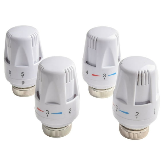 XHWshop 4 PCS Thermostatic Radiator Valve Head M 30 X 1.5 Adjustable Straight Type Heating System Thermostatic Valve Radiator