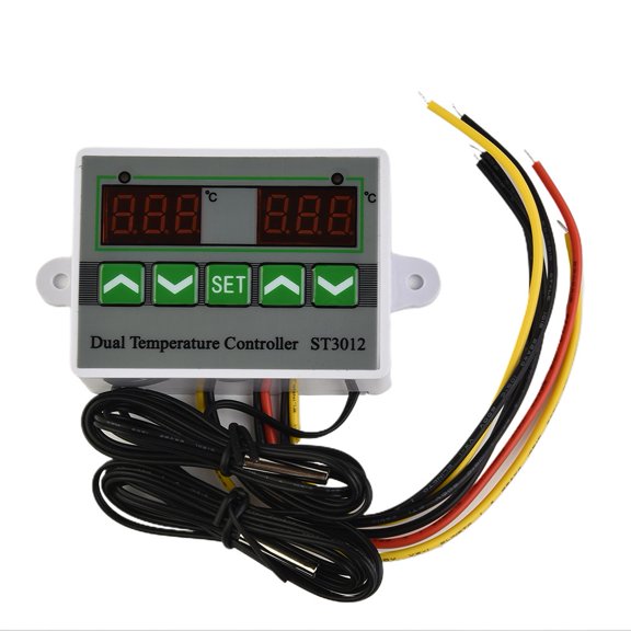 XHWshop Digital Dual Temperature Controller Two Relay Outputs Thermostat 12v 24v Dc 220v Wear-resisting HVAC Systems Parts