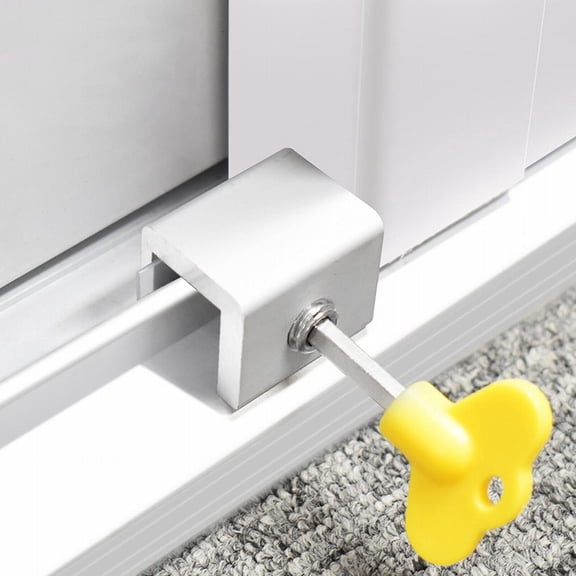 XHWshop Door Shutter Lock Restrictor Window Security Key Lock Sliding Doors Windows Restrictor Child Safety Anti-theft Door Stopper