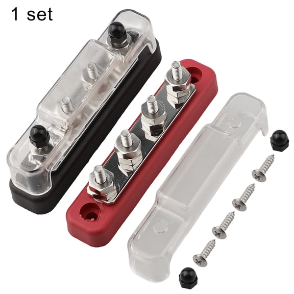 XHWshop Dual Pack of 12V Bus Bars Featuring 4 M6 Bolts Excellent for Streamlining Electrical Connections in Yachts and Cars