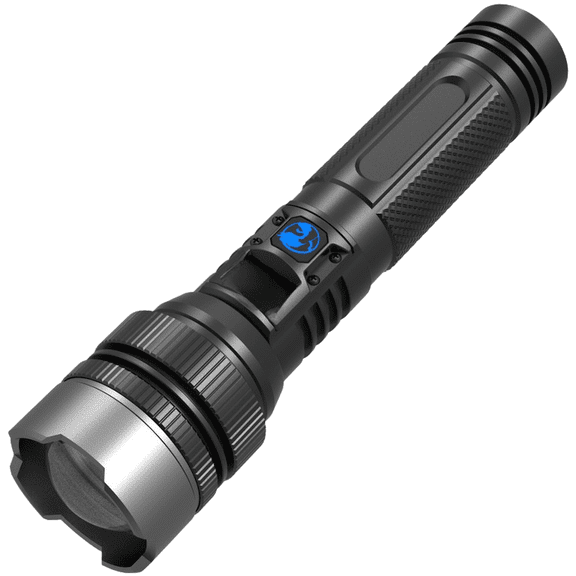 XHWshop High Power Zoomable Flashlight with White Light Digital Display Type C Charging