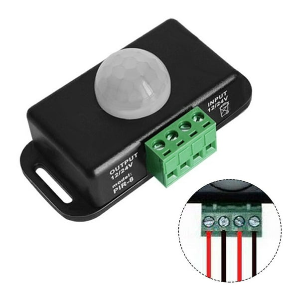 XHWshop LED Light Motion Sensor PIR, DC 12V24V 8A, Stable and Soft Light Adjustment, Energy Saving, Ideal for Bulbs and Strips