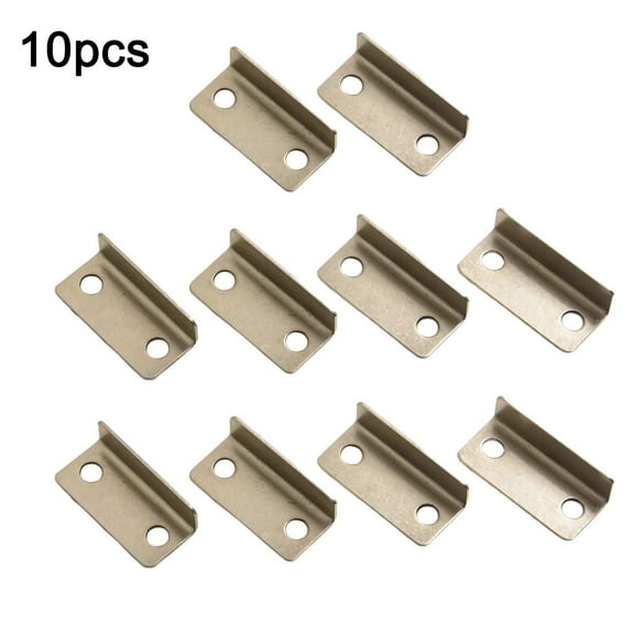 XHWshop Lock Accessories L-shaped Right Angle Home Improvement Steel 10pcs/set L-shaped Right-angle Seven-character Silver