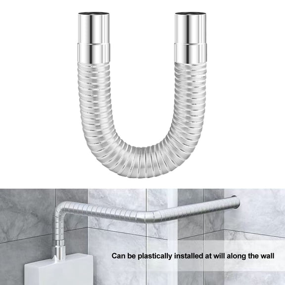 XHWshop Stainless Steel Exhaust Pipe Chimney Liner Bend Flue Stove Pipe Retractable Exhaust Pipe Gas Water Heater Exhaust Pipe