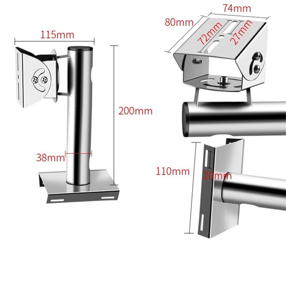 XHWshop Stainless Steel L Shape Explosion Proof CCTV Camera Mount 360 Degree Rotation