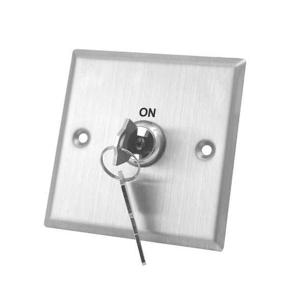 XHWshop Stainless Steel Safety Door Release Key Switch 86x86mm Metal Push Button